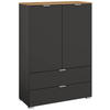 KOMMODE  in 80/119/42 cm  - Alufarben/Graphitfarben, Trend, Holzwerkstoff/Kunststoff (80/119/42cm) - Stylife