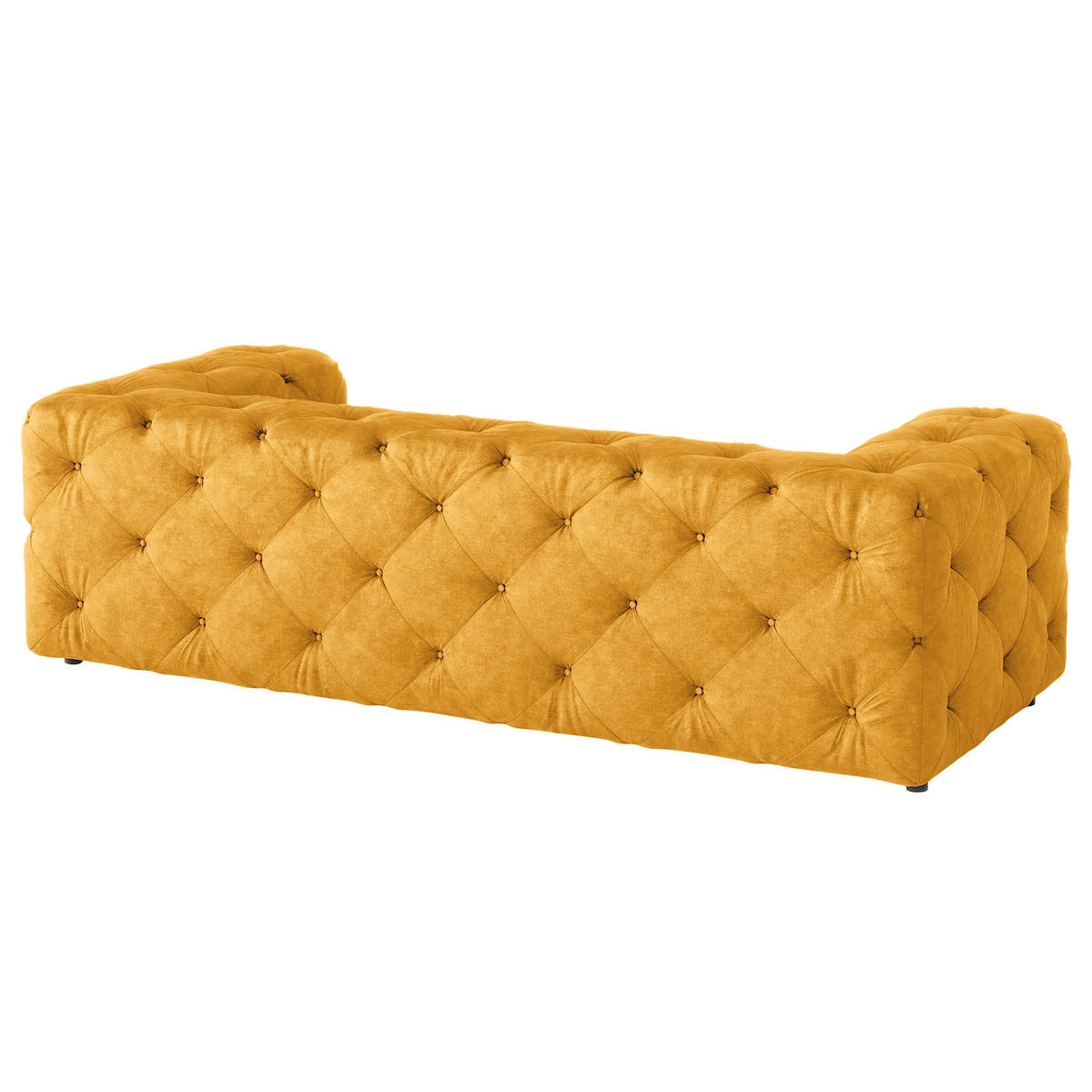 3-SITZER-SOFA Mikrofaser Senfgelb  - Senfgelb/Schwarz, Design, Kunststoff/Textil (230/71/100cm) - P & B