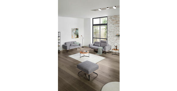 2-SITZER-SOFA in Struktur Grau - Schwarz/Grau, Design, Holz/Textil (166/85-104/95cm) - Novel