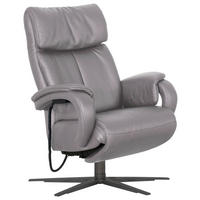 RELAXSESSEL Leder Silberfarben  - Anthrazit/Silberfarben, Design, Leder/Metall (84/112/89cm) - Himolla