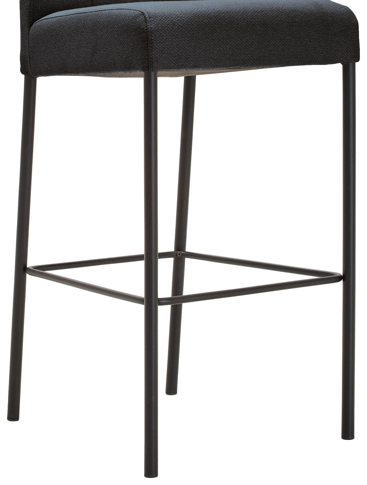 BARHOCKER Webstoff Grau, Schwarz Eisen Stoffauswahl  - Schwarz/Grau, Design, Textil/Metall (42/102/50cm) - home24
