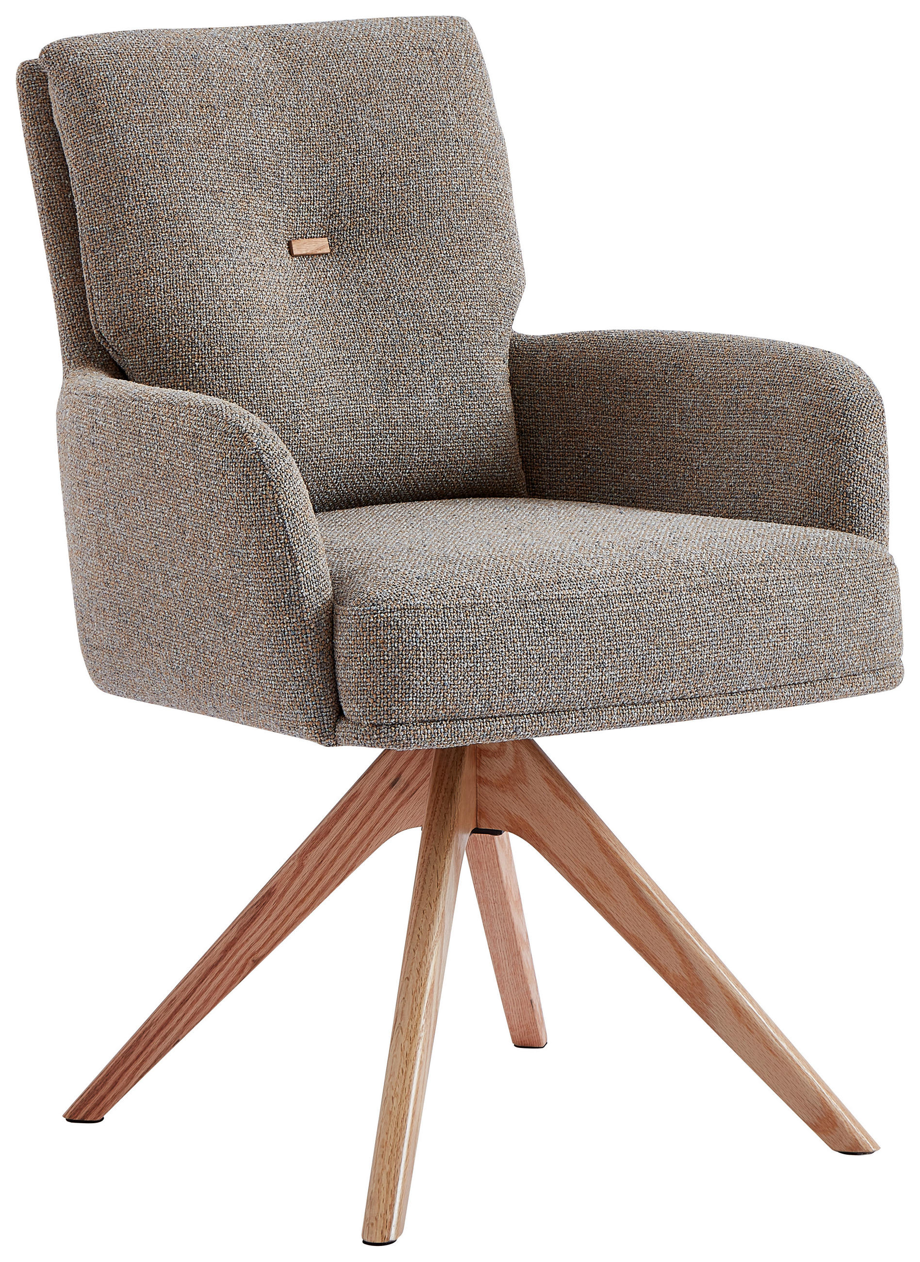 ARMLEHNSTUHL  in Webstoff  - Eichefarben/Gelb, Design, Holz/Textil (60,5/67/88cm) - Novel