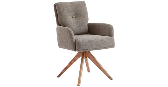 ARMLEHNSTUHL in Webstoff - Eichefarben/Gelb, Design, Holz/Textil (60,5/67/88cm) - Novel