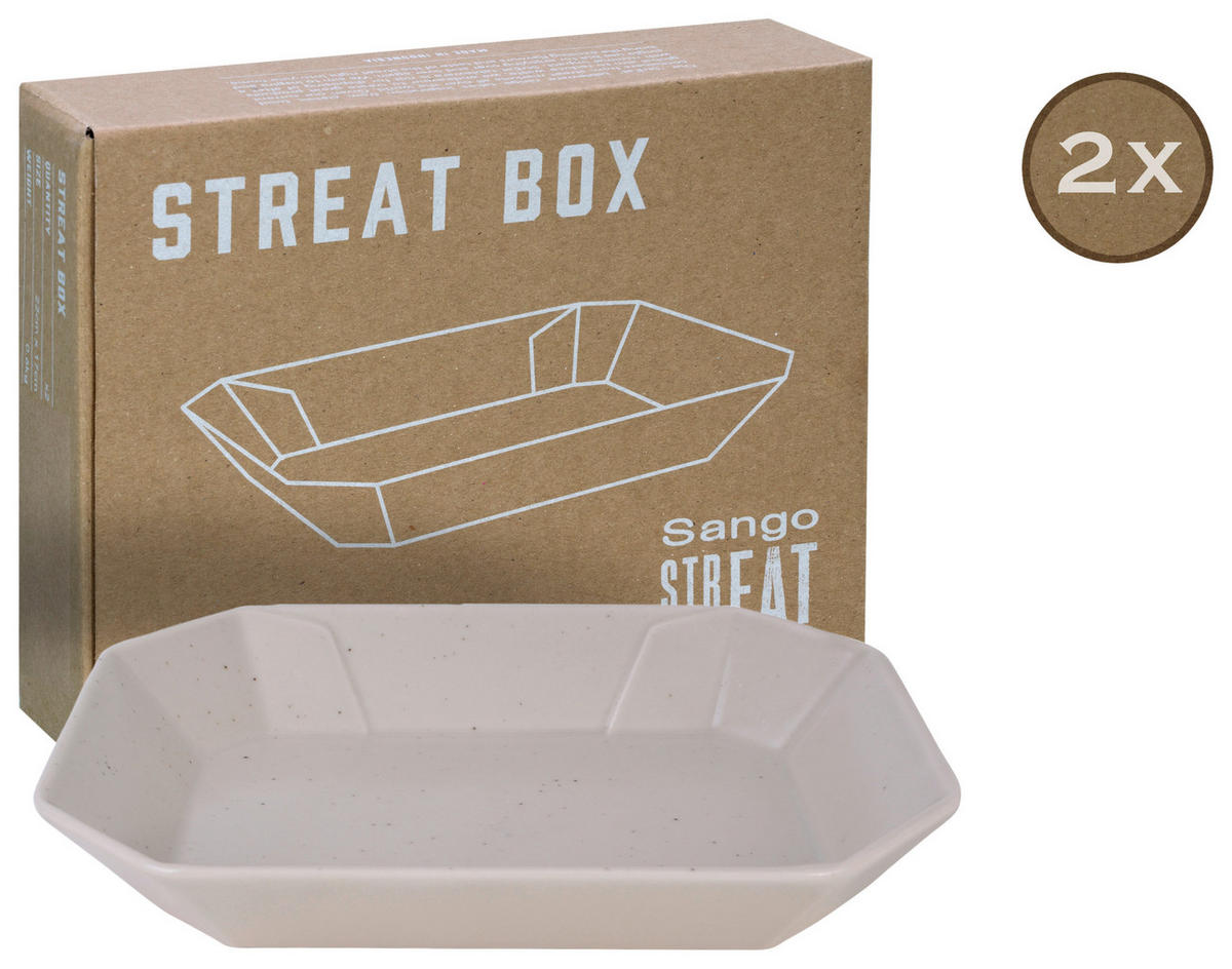 SCHÜSSELSET Streat Food 2-teilig 22/17 cm  - Creme, Basics, Keramik (22/17cm) - Creatable