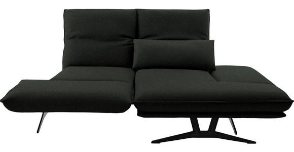 ECKSOFA in Echtleder Dunkelgrün  - Dunkelgrün/Schwarz, Design, Leder/Metall (210/130cm) - Dieter Knoll