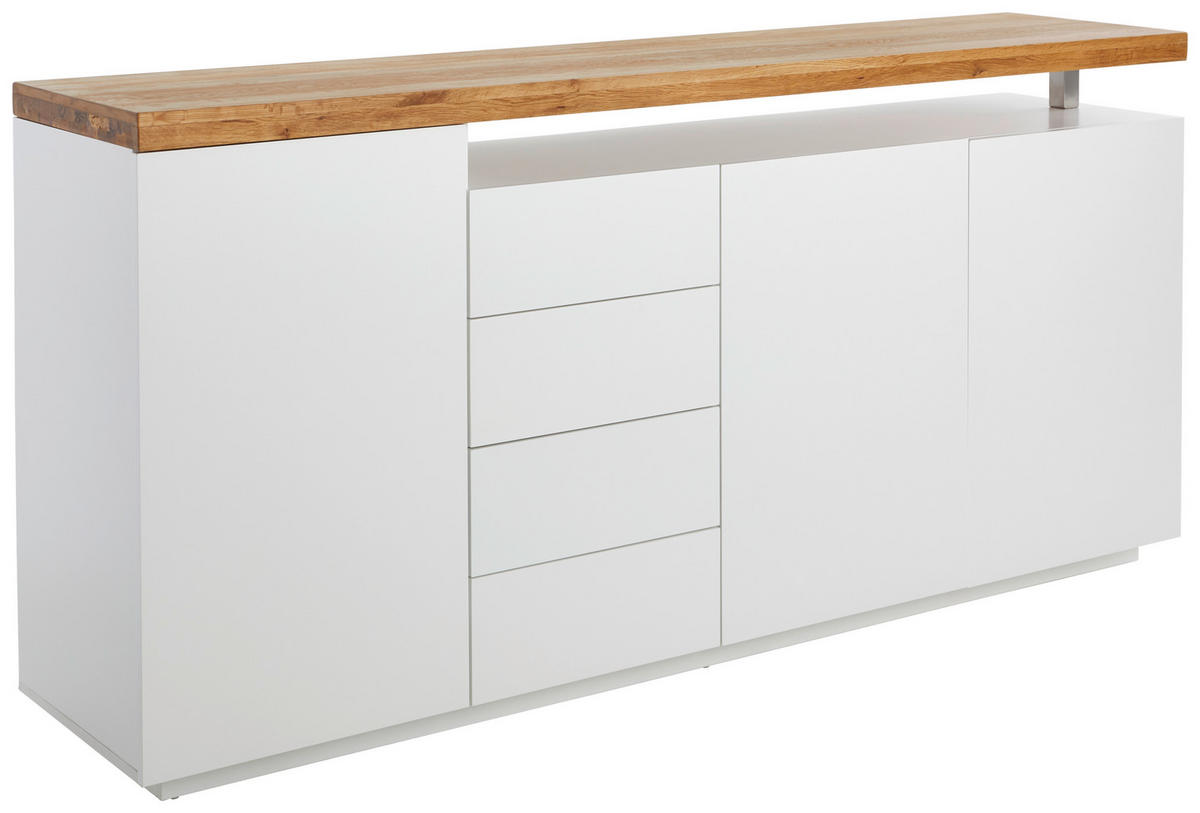 SIDEBOARD  in 195/92/43 cm  - Eichefarben/Weiß, Design, Holz/Holzwerkstoff (195/92/43cm) - Novel