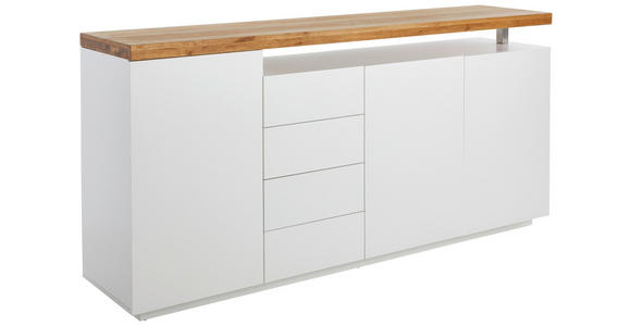 SIDEBOARD  195/92/43 cm 4 Schublade(n)  - Eichefarben/Weiß, Design, Holz/Holzwerkstoff (195/92/43cm) - Novel