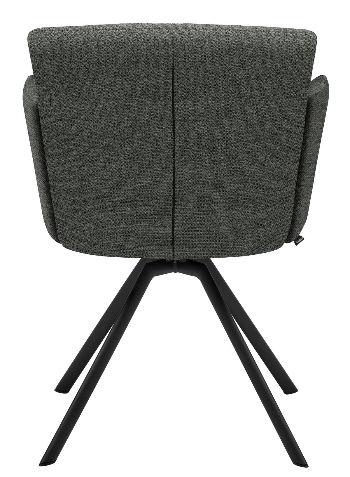 ARMLEHNSTUHL Stahl Webstoff  - Anthrazit/Hellgrau, Design, Textil/Metall (58/83/62cm) - Venjakob