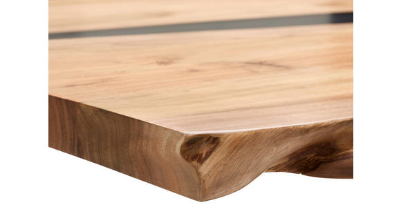 ESSTISCH in Holz, Metall 220/100/76 cm  - Schwarz/Akaziefarben, LIFESTYLE, Holz/Metall (220/100/76cm) - Linea Natura