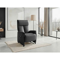 RELAXSESSEL TV CREMONA COMFORT E S1 Echtleder Kopfteilverstellung, Fußteilverstellung, Rücken echt    - Schwarz, Basics, Leder/Kunststoff (76/110/84cm) - Sit & More