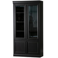 VITRINE  in massiv Kiefer Schwarz  - Schwarz, Design, Glas/Holz (110/215/44cm) - Livetastic