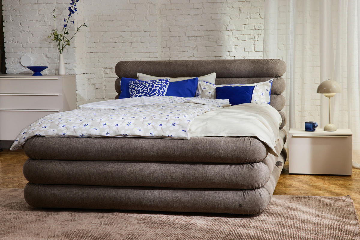 BOXSPRINGBETT 160/200 cm,  in Braun, Bettkasten, Topper, Matratzen, H3 = fest  - Schwarz/Braun, Design, Kunststoff/Textil (160/200cm) - Tom Tailor