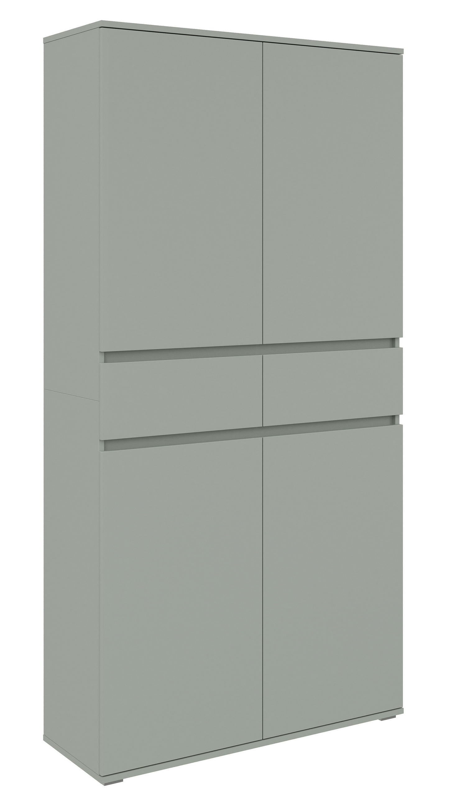 MEHRZWECKSCHRANK 100/200/37 cm  in Salbeigrün  - Salbeigrün/Anthrazit, KONVENTIONELL, Holzwerkstoff/Kunststoff (100/200/37cm) - Xora