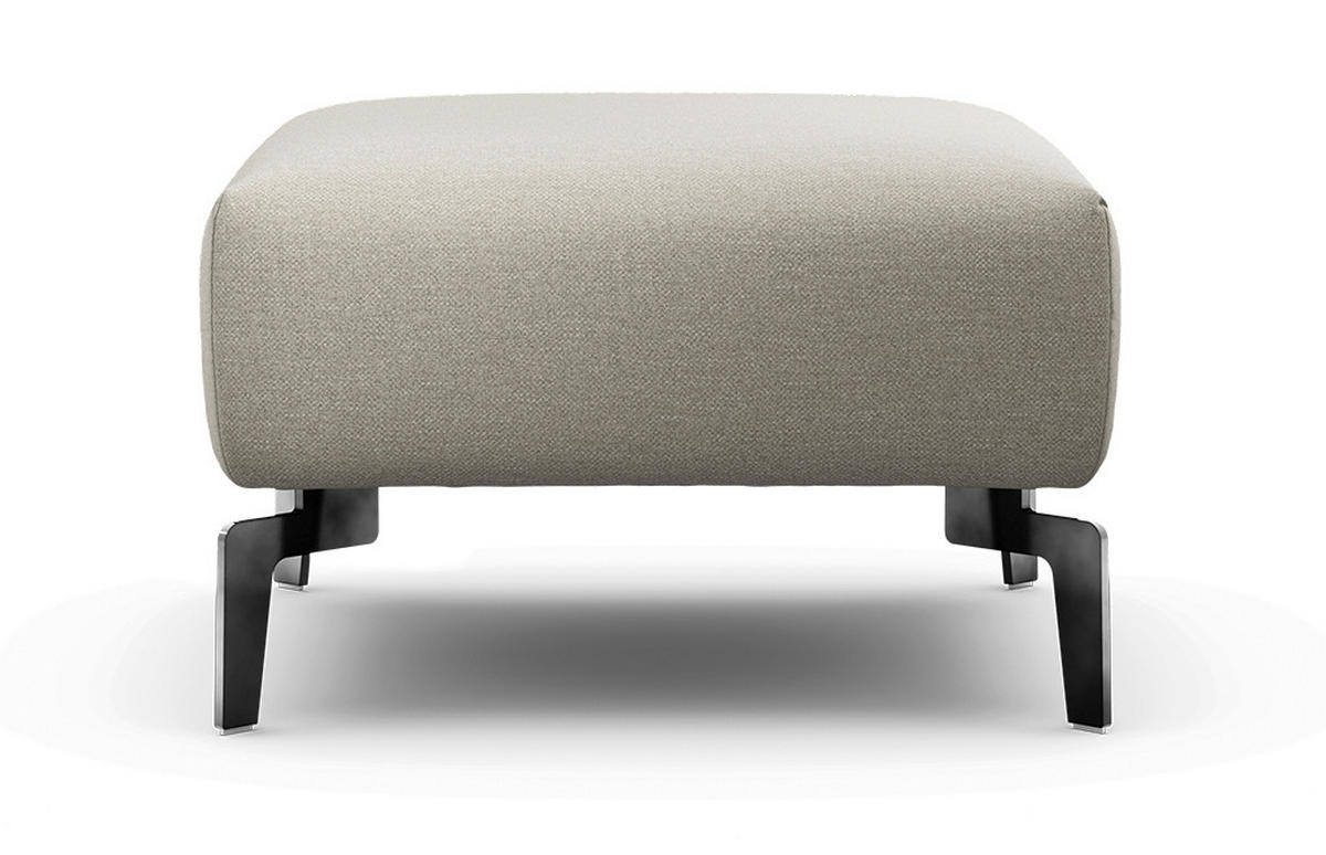 HOCKER Chenille Creme, Naturfarben  - Creme/Schwarz, Design, Textil/Metall (70/70/46cm) - SENSOO