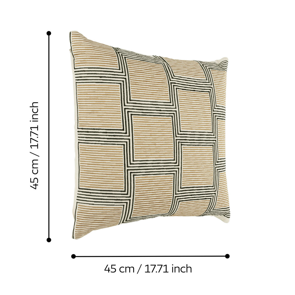 ZIERKISSEN  45/45 cm   - Creme/Schwarz, Basics, Textil (45/45cm) - Eglo