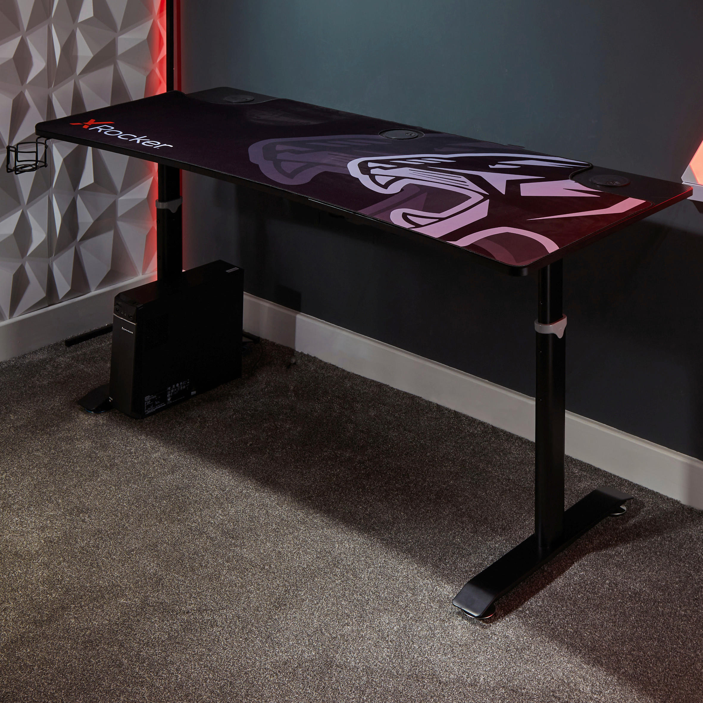 GAMINGTISCH 160,5/80/80 cm  in Schwarz  - Schwarz, MODERN, Holzwerkstoff/Metall (160,5/80/80cm) - X Rocker
