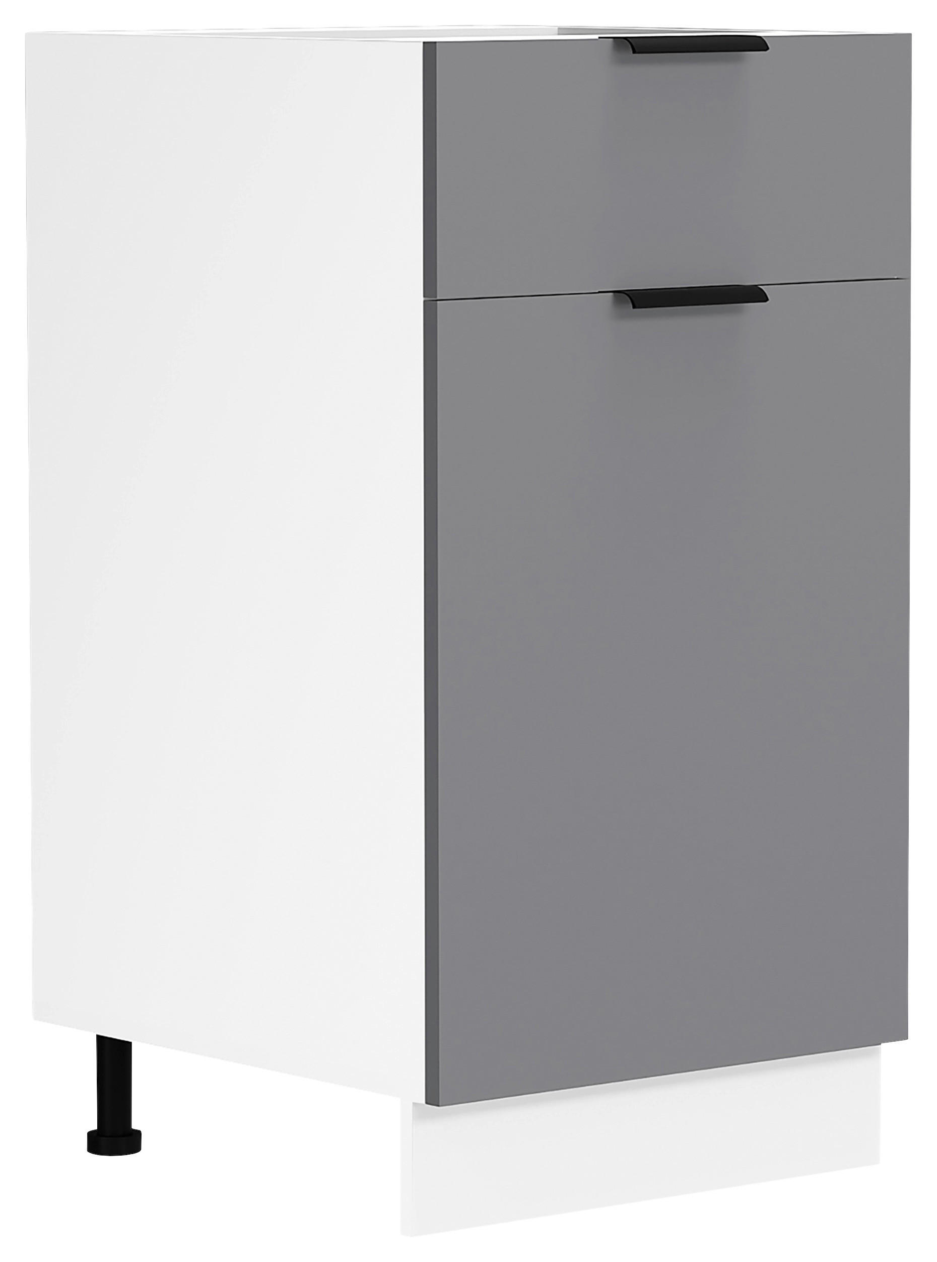 KÜCHENUNTERSCHRANK 40/82/46 cm  in Anthrazit, Weiß  - Anthrazit/Schwarz, Trend, Holzwerkstoff/Kunststoff (40/82/46cm) - MID.YOU