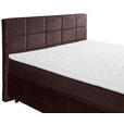 BOXSPRINGBETT 180/200 cm,  in Aubergine  - Aubergine/Schwarz, Design, Holzwerkstoff/Kunststoff (180/200cm) - Xora