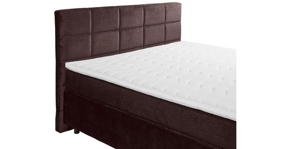 BOXSPRINGBETT 180/200 cm,  in Aubergine  - Aubergine/Schwarz, Design, Holzwerkstoff/Kunststoff (180/200cm) - Xora
