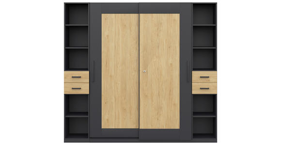 AKTENSCHRANK Anthrazit, Hickory - Anthrazit/Hickory, Basics, Holzwerkstoff (240/220,5/41,9cm) - Moderano