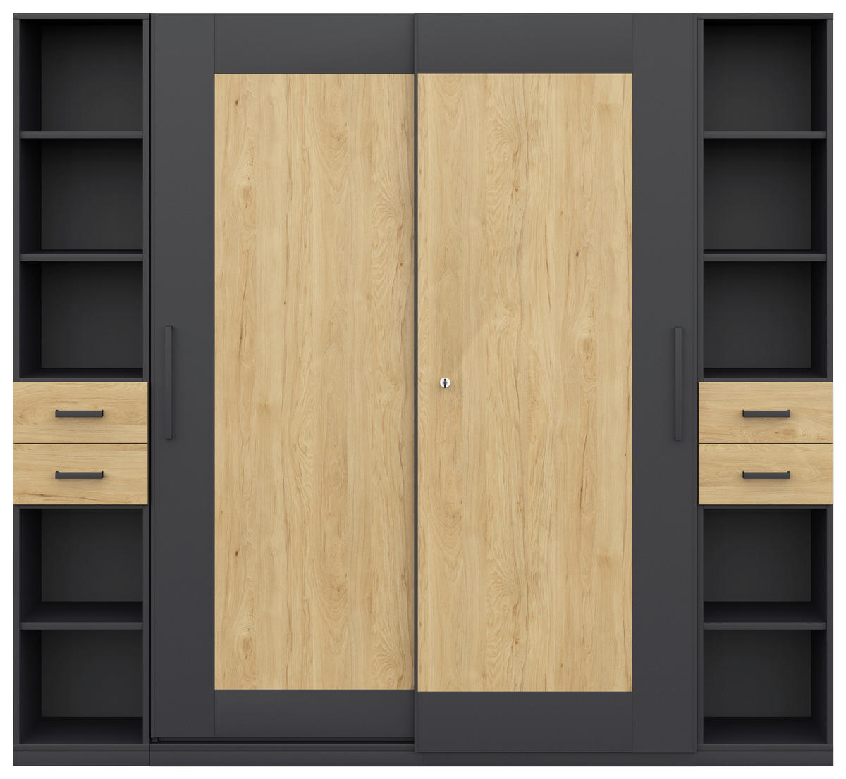 AKTENSCHRANK Anthrazit, Hickory  - Anthrazit/Hickory, Basics, Holzwerkstoff (240/220,5/41,9cm) - Moderano
