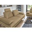 3-SITZER-SOFA in Velours Cappuccino  - Beige/Schwarz, Design, Textil/Metall (222/89/104cm) - Dieter Knoll