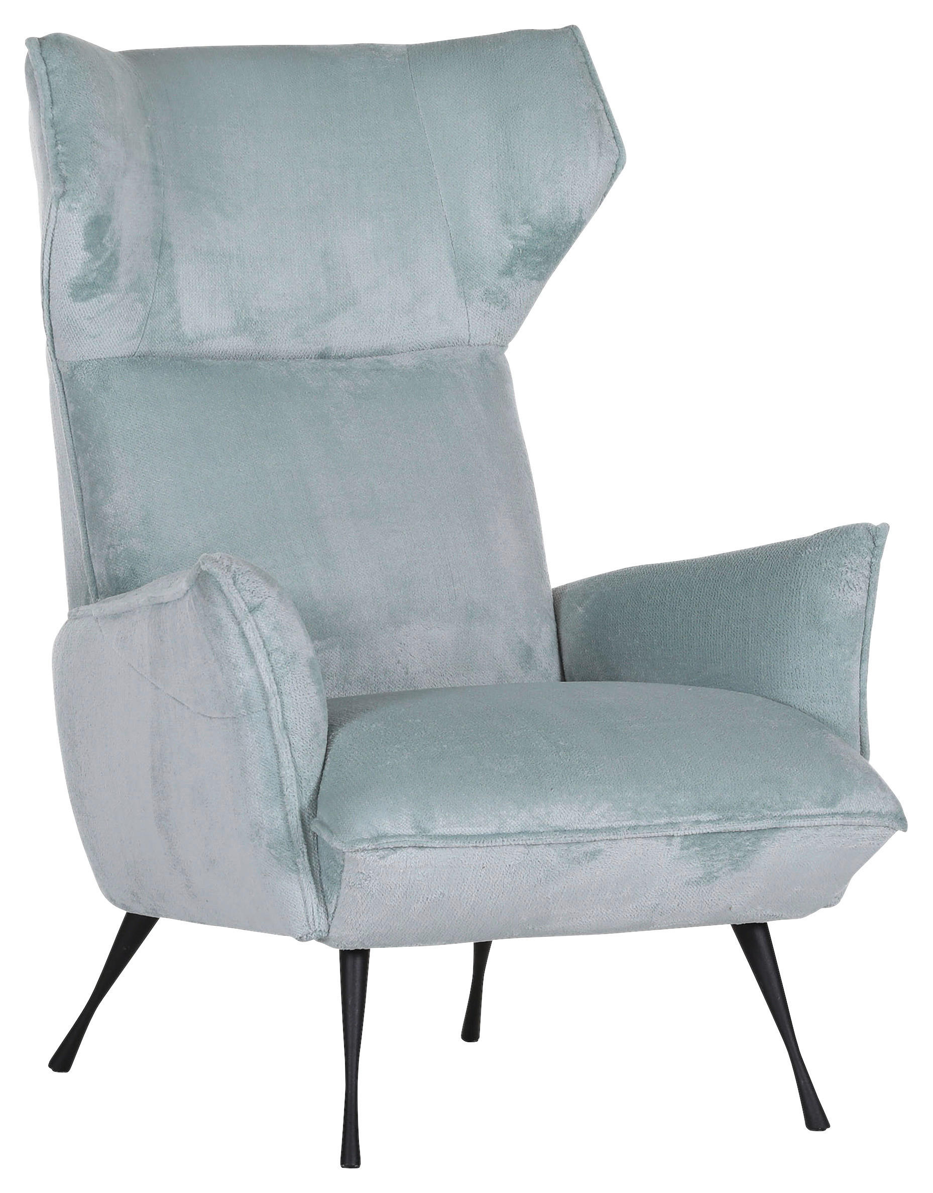 OHRENSESSEL in Plüsch Mintgrün  - Schwarz/Hellblau, KONVENTIONELL, Textil/Metall (83/110/92cm) - MID.YOU