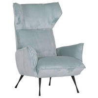 OHRENSESSEL in Plüsch Mintgrün  - Schwarz/Hellblau, KONVENTIONELL, Textil/Metall (83/110/92cm) - MID.YOU