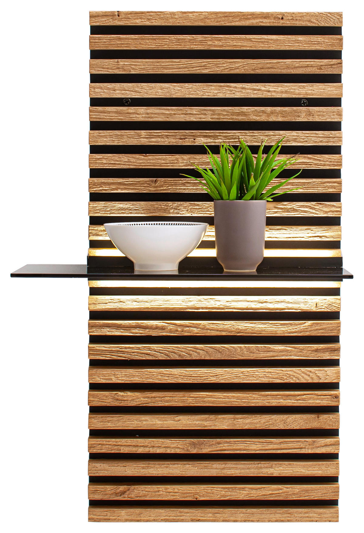 WANDPANEEL Eichefarben  48/78/24 cm  - Eichefarben, Design, Glas/Holz (48/78/24cm) - Schöner Wohnen