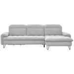 ECKSOFA in Chenille Weiß  - Schwarz/Weiß, LIFESTYLE, Textil/Metall (310/180cm) - Valnatura