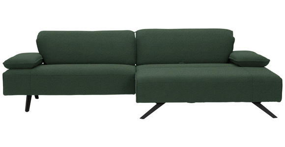 ECKSOFA Biella in Flachgewebe Grün  280/165 cm  - Anthrazit/Grün, Design, Textil/Metall (280/165cm) - Johann Jakob