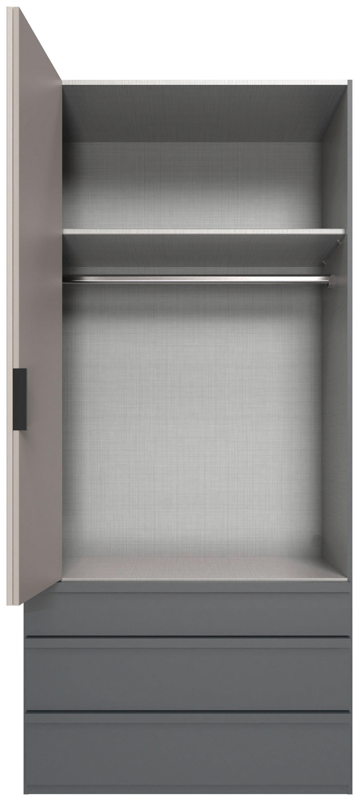 FALTTÜRENSCHRANK 100/216/58 cm 1-türig Graphitfarben, Sahara  - Schwarz/Graphitfarben, Design, Glas/Holzwerkstoff (100/216/58cm) - Boxxx