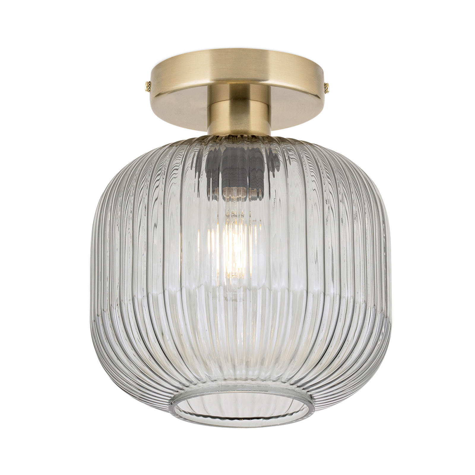 DECKENLEUCHTE Carneval 20/24 cm   - Hellgrau/Bronzefarben, LIFESTYLE, Glas/Metall (20/24cm)