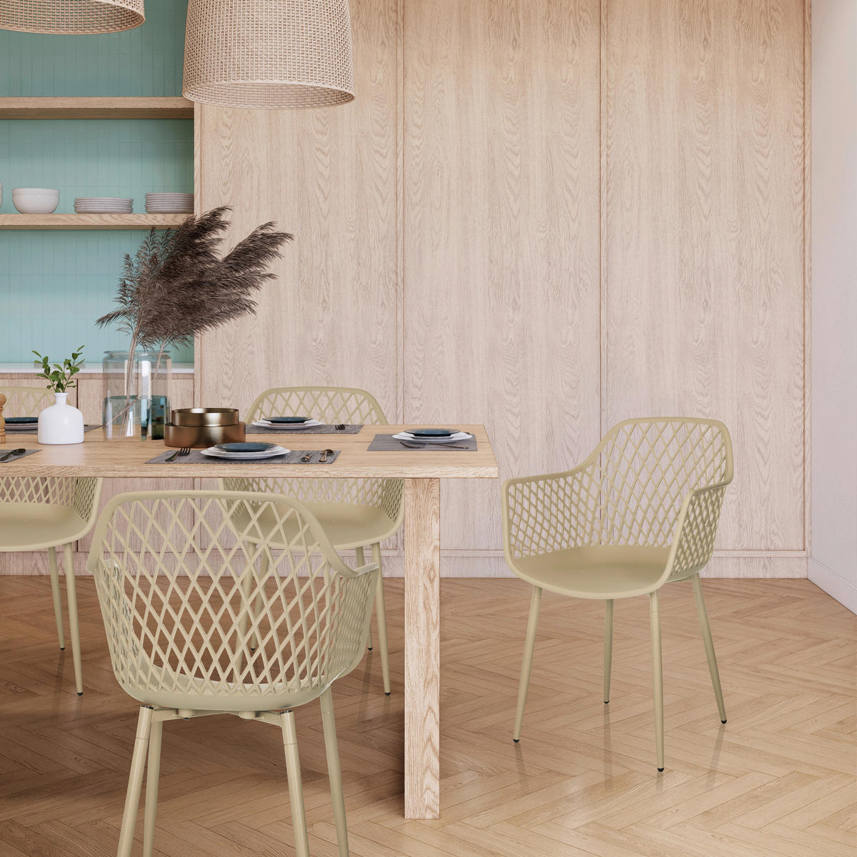 ZAHRADNÍ ŽIDLE, plast - béžová, Moderní, kov/plast (56/81/50cm) - MID.YOU