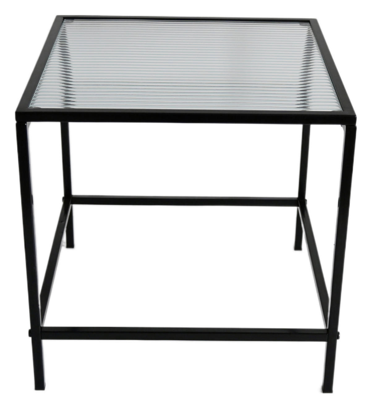BEISTELLTISCH 40/40/40 cm Schwarz quadratisch  - Schwarz, Basics, Glas/Metall (40/40/40cm) - Xora