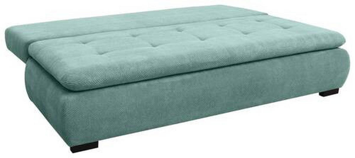 SCHLAFSOFA in Webstoff, Plüsch Mintgrün  - Schwarz/Mintgrün, Konventionell, Textil (203/72-96/98cm) - Novel