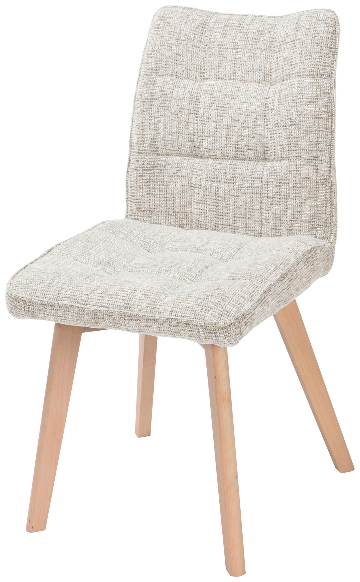STUHL Leinenoptik Beige Buche, Pappel massiv, Sperrholz  - Eichefarben/Beige, LIFESTYLE, Holz/Textil (45/88/62cm) - Livetastic