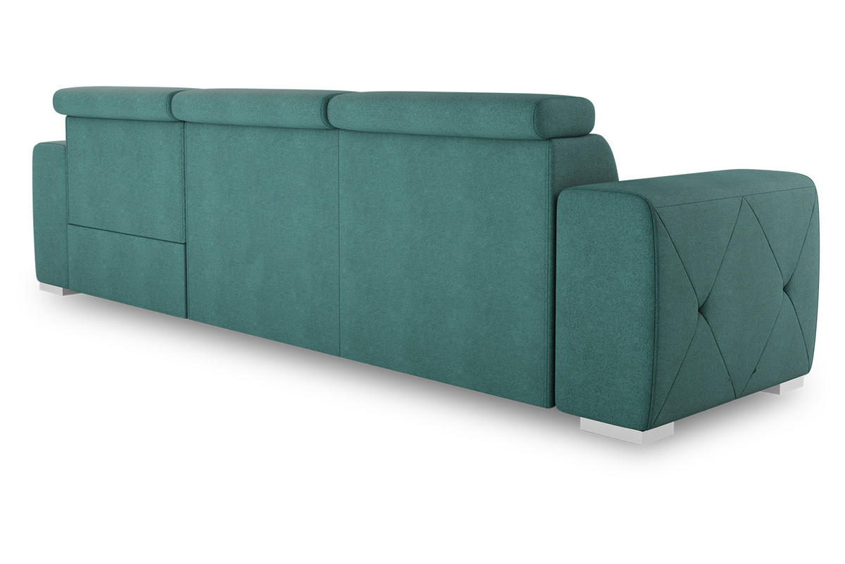 ECKSCHLAFSOFA in Grün Textil   - Silberfarben/Grün, Design, Textil (296/195cm) - MID.YOU