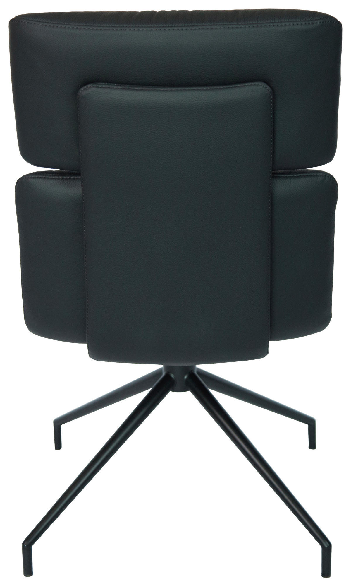 STUHL  in Eisen Echtleder pigmentiert Metall, Leder  - Schwarz, Design, Leder/Metall (50/92/64,5cm) - Dieter Knoll