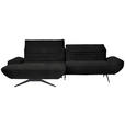 ECKSOFA  in Teddystoff Schwarz  170-195/280 cm  - Schwarz/Braun, Design, Textil/Metall (170-195/280cm) - Dieter Knoll