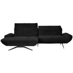 ECKSOFA  in Teddystoff Schwarz  170-195/280 cm  - Schwarz/Braun, Design, Textil/Metall (170-195/280cm) - Dieter Knoll