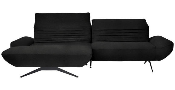 ECKSOFA  in Teddystoff Schwarz  170-195/280 cm  - Schwarz/Braun, Design, Textil/Metall (170-195/280cm) - Dieter Knoll