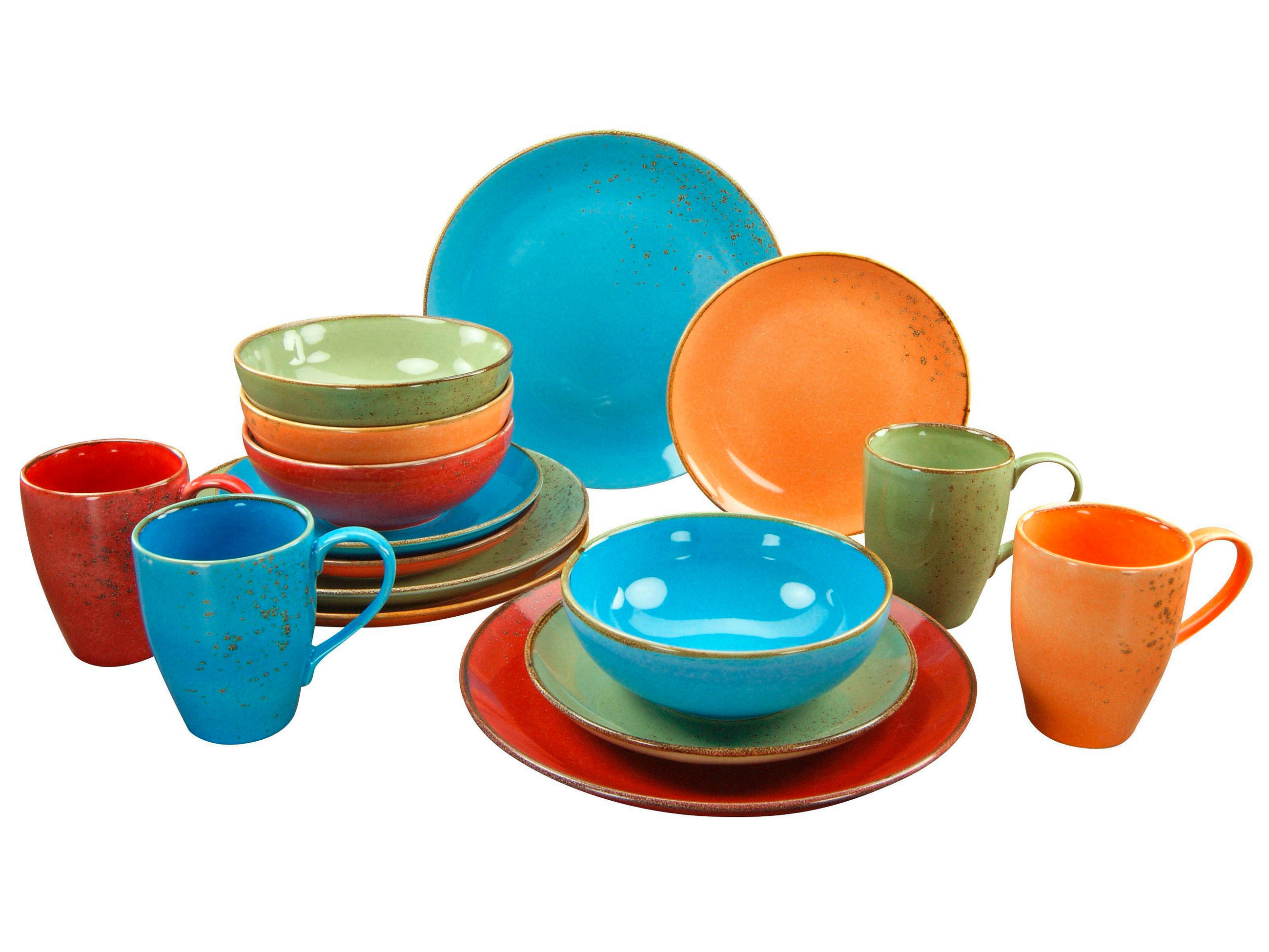 KOMBISERVICE NATURE COLLECTION MEDITERRAN 16-teilig  - Multicolor, Basics, Keramik (34/31,5/33cm) - Creatable