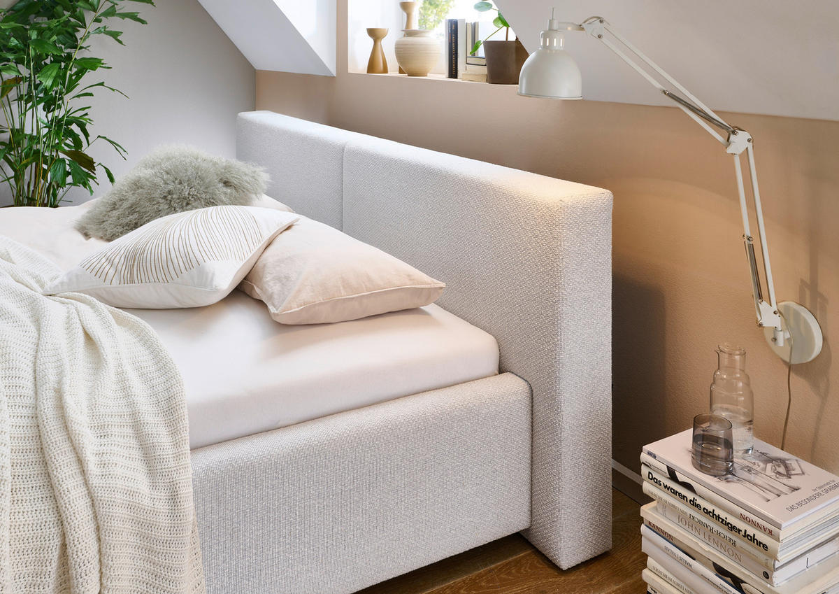 POLSTERBETT 240/200 cm,  in Hellgrau,  - Hellgrau, Basics, Textil (240/200cm) - Boxxx