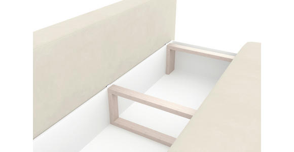 SCHLAFSOFA Plüsch Creme Rückenkissen, Armlehnenkissen, Bettkasten, Schlaffunktion, Rücken echt, Liegefläche im Originalstoff  - Creme/Schwarz, KONVENTIONELL, Textil/Metall (200/98/90cm) - Carryhome