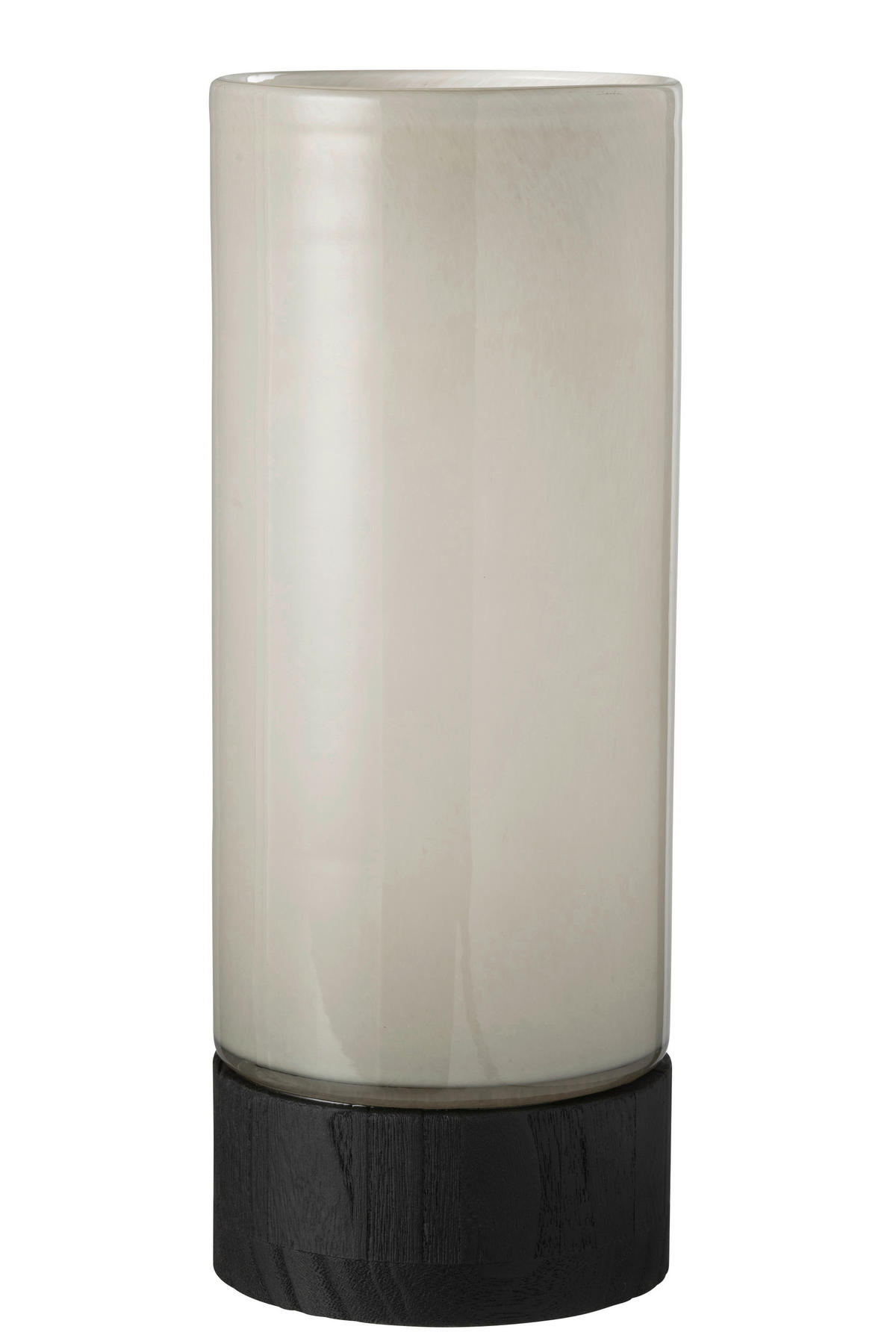 TEELICHTHALTER - Schwarz/Grau, Design, Glas/Holz (14,5/14,5/36,5cm) - Ambia Home