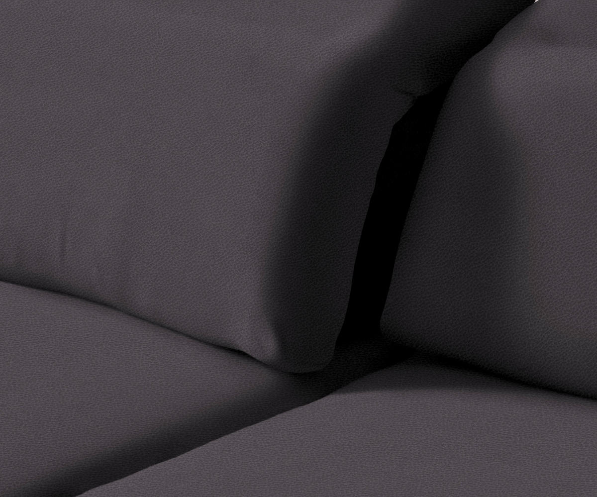 ECKSOFA in Flachgewebe Dunkelgrau  - Dunkelgrau/Schwarz, Design, Textil/Metall (180/289cm) - Stylife