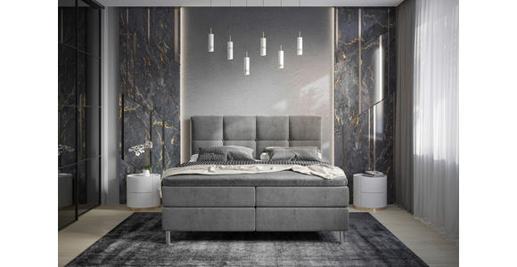 BOXBETT 180/200 cm  in Grau  - Chromfarben/Grau, MODERN, Holz/Holzwerkstoff (180/200cm) - Esposa