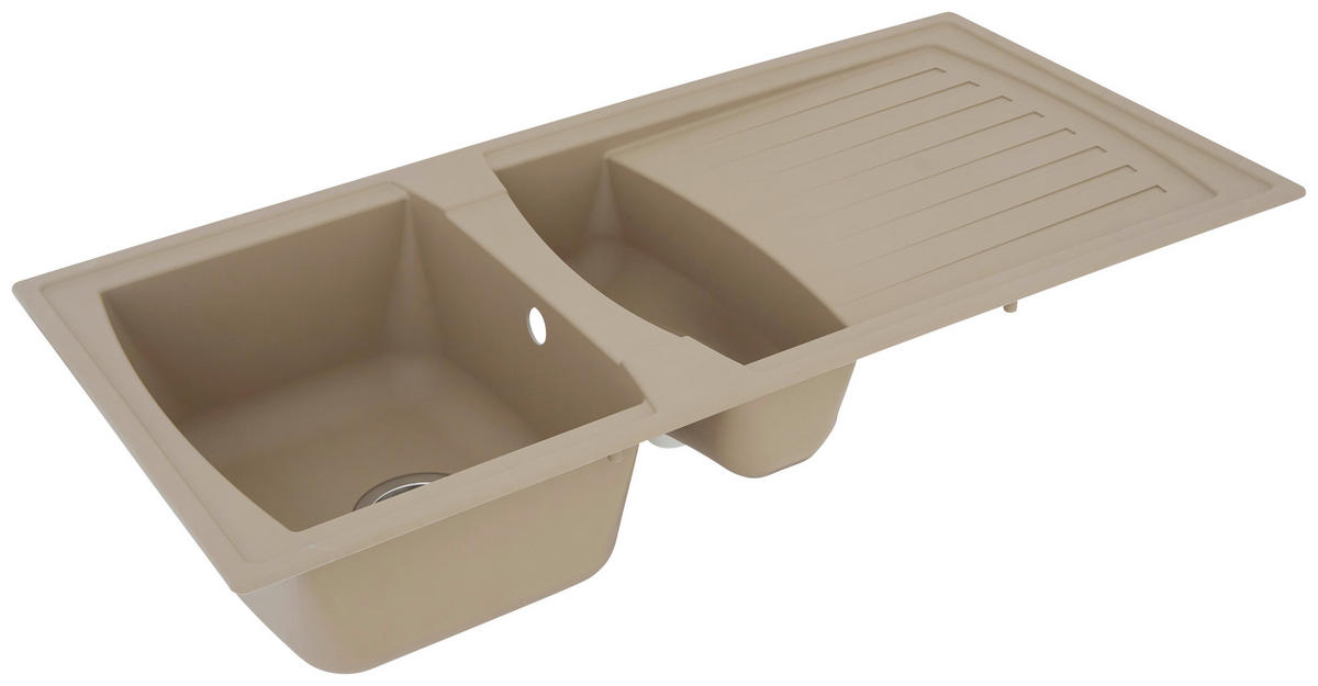 SPÜLE 1712BOSTON100X50B  - Beige, Trend, Glas/Kunststoff (100/20/50cm) - Respekta