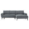 ECKSOFA in Webstoff Grau  - Schwarz/Grau, Design, Textil/Metall (272/170cm) - Welnova